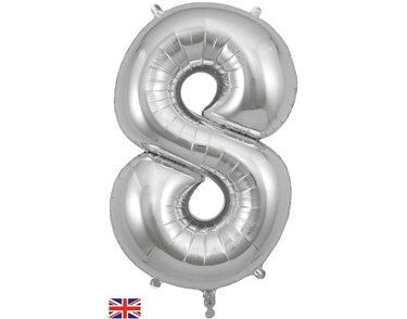 34in NUMBER 8 SILVER JUMBO FOIL