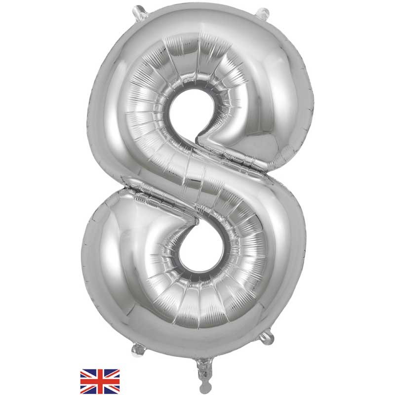 34in NUMBER 8 SILVER JUMBO FOIL