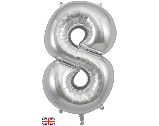 34in NUMBER 8 SILVER JUMBO FOIL