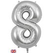 34in NUMBER 8 SILVER JUMBO FOIL