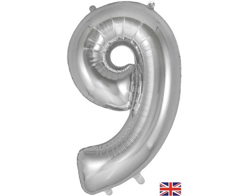 34in NUMBER 9 SILVER JUMBO FOIL