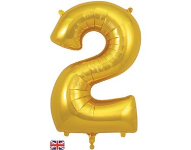 34in NUMBER 2 GOLD JUMBO FOIL