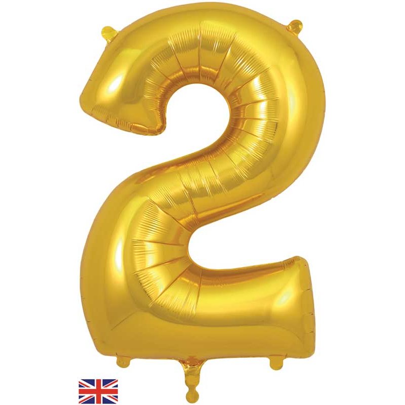 34in NUMBER 2 GOLD JUMBO FOIL