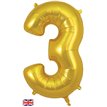 34in NUMBER 3 GOLD JUMBO FOIL