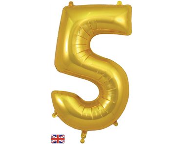 34in NUMBER 5 GOLD JUMBO FOIL