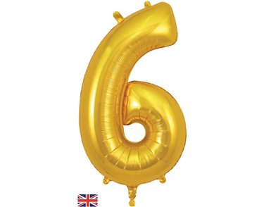 34in NUMBER 6 GOLD JUMBO FOIL