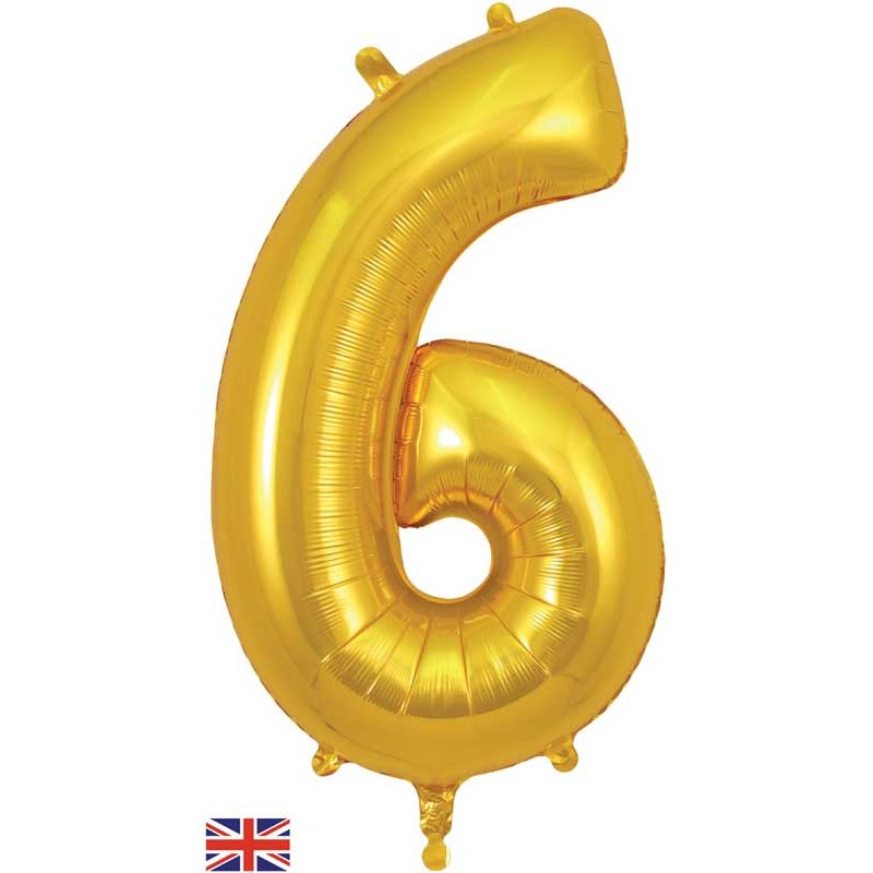 34in NUMBER 6 GOLD JUMBO FOIL