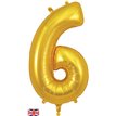 34in NUMBER 6 GOLD JUMBO FOIL