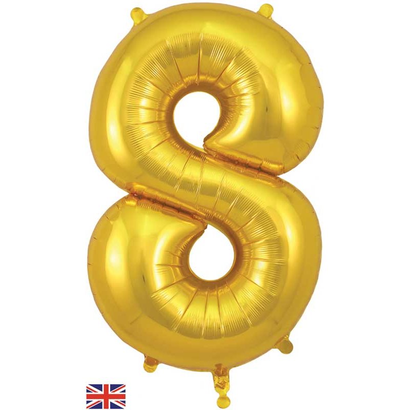 34in NUMBER 8 GOLD JUMBO FOIL