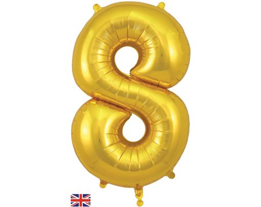 34in NUMBER 8 GOLD JUMBO FOIL
