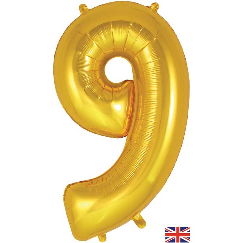 34in NUMBER 9 GOLD JUMBO FOIL