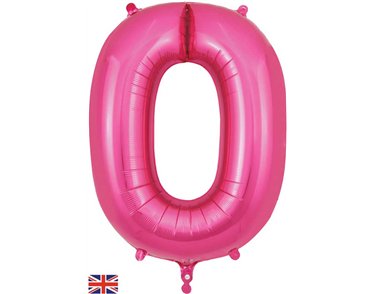 34in NUMBER 0 PINK JUMBO FOIL