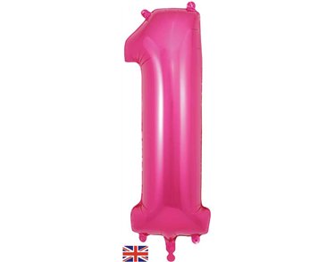 34in NUMBER 1 PINK JUMBO FOIL