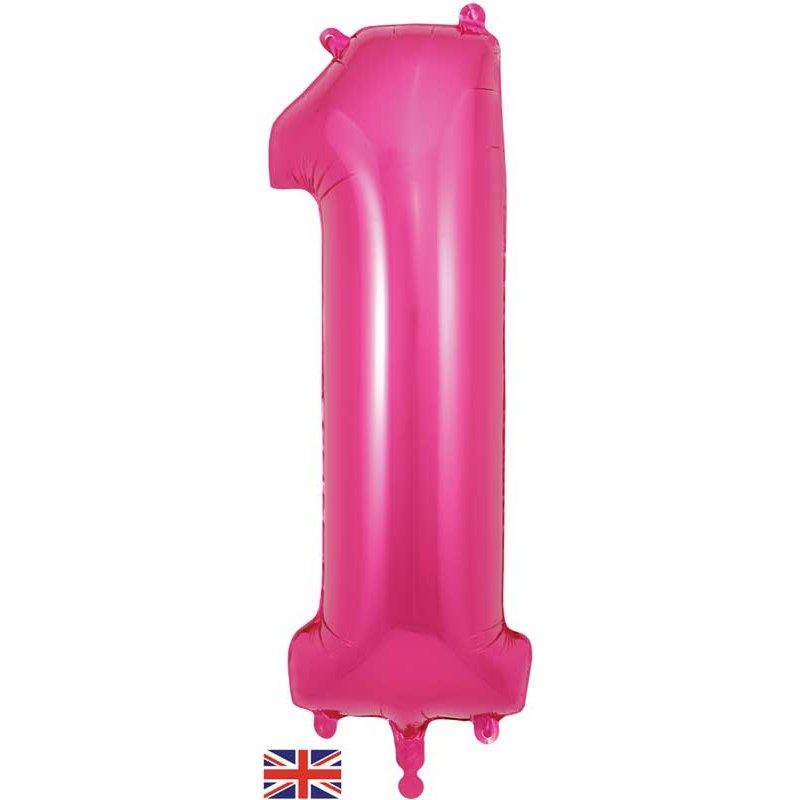 34in NUMBER 1 PINK JUMBO FOIL