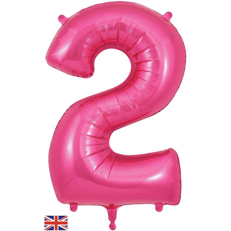 34in NUMBER 2 PINK JUMBO FOIL