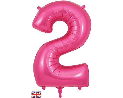 34in NUMBER 2 PINK JUMBO FOIL