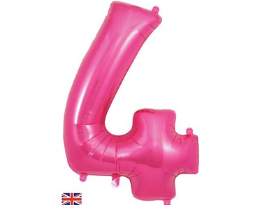 34in NUMBER 4 PINK JUMBO FOIL