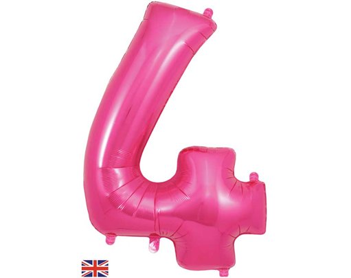 34in NUMBER 4 PINK JUMBO FOIL