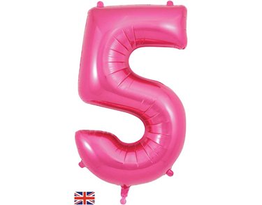 34in NUMBER 5 PINK JUMBO FOIL