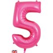 34in NUMBER 5 PINK JUMBO FOIL