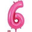 34in NUMBER 6 PINK JUMBO FOIL