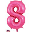 34in NUMBER 8 PINK JUMBO FOIL