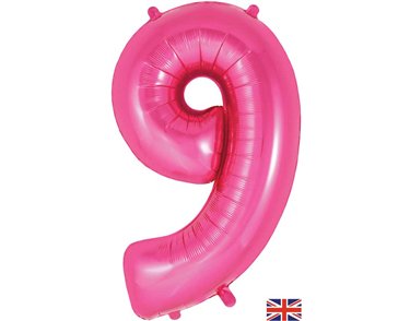 34in NUMBER 9 PINK JUMBO FOIL