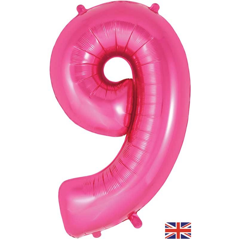 34in NUMBER 9 PINK JUMBO FOIL