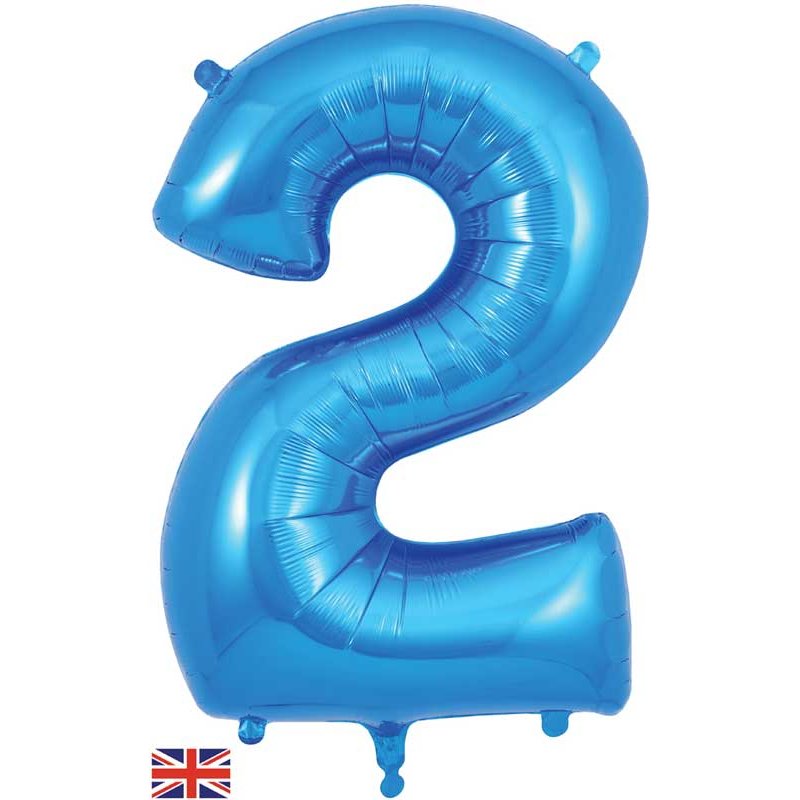 34in NUMBER 2 BLUE JUMBO FOIL