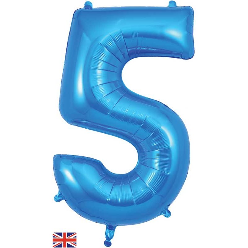 34in NUMBER 5 BLUE JUMBO FOIL