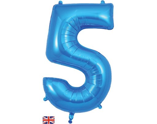 34in NUMBER 5 BLUE JUMBO FOIL