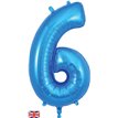 34in NUMBER 6 BLUE JUMBO FOIL
