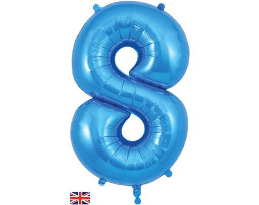 34in NUMBER 8 BLUE JUMBO FOIL