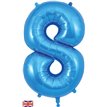 34in NUMBER 8 BLUE JUMBO FOIL