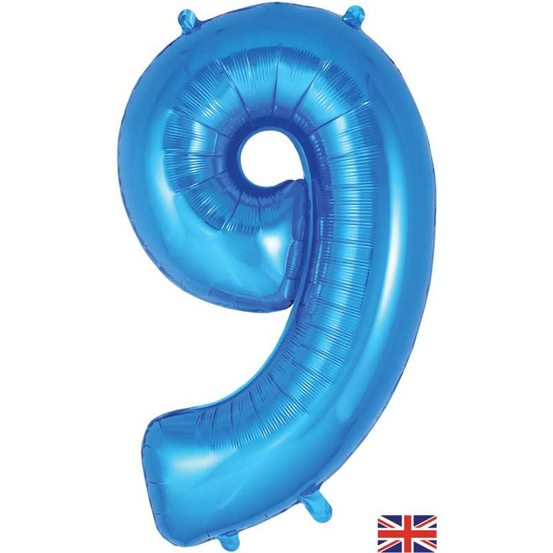 34in NUMBER 9 BLUE JUMBO FOIL