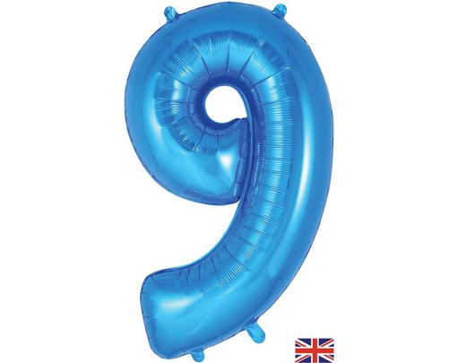 34in NUMBER 9 BLUE JUMBO FOIL