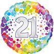 18in COLOURFUL CONFETTI 21ST BIRTHDAY