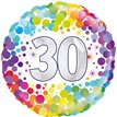 18in COLOURFUL CONFETTI 30TH BIRTHDAY