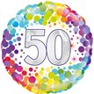 18in COLOURFUL CONFETTI 50TH BIRTHDAY