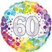 18in COLOURFUL CONFETTI 60TH BIRTHDAY