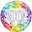 18in COLOURFUL CONFETTI 90TH BIRTHDAY