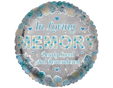 18in IN LOVING MEMORY BLUE REMEMBRANCE FOIL BALLOON