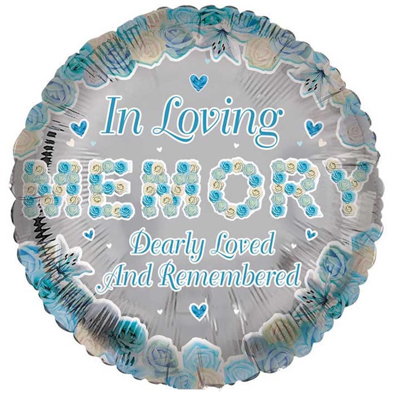 18in IN LOVING MEMORY BLUE REMEMBRANCE FOIL BALLOON