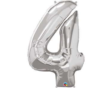JUMBO NUMBER FOUR SILVER QUALATEX FOIL