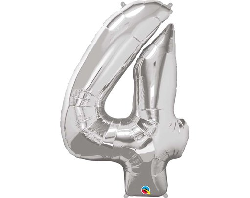 JUMBO NUMBER FOUR SILVER QUALATEX FOIL