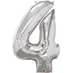 JUMBO NUMBER FOUR SILVER QUALATEX FOIL