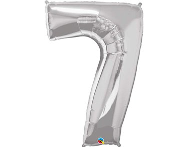 JUMBO NUMBER SEVEN SILVER QUALATEX FOIL