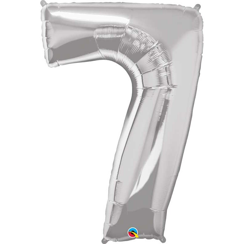 JUMBO NUMBER SEVEN SILVER QUALATEX FOIL
