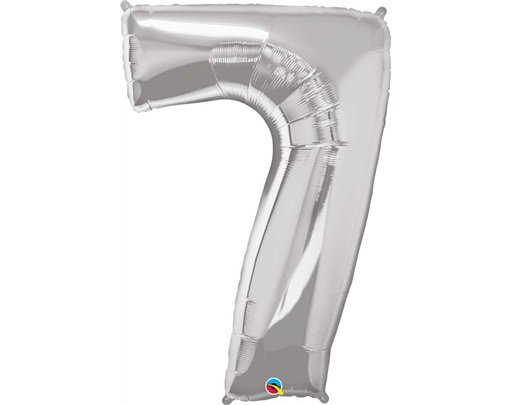 JUMBO NUMBER SEVEN SILVER QUALATEX FOIL