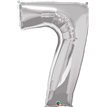 JUMBO NUMBER SEVEN SILVER QUALATEX FOIL